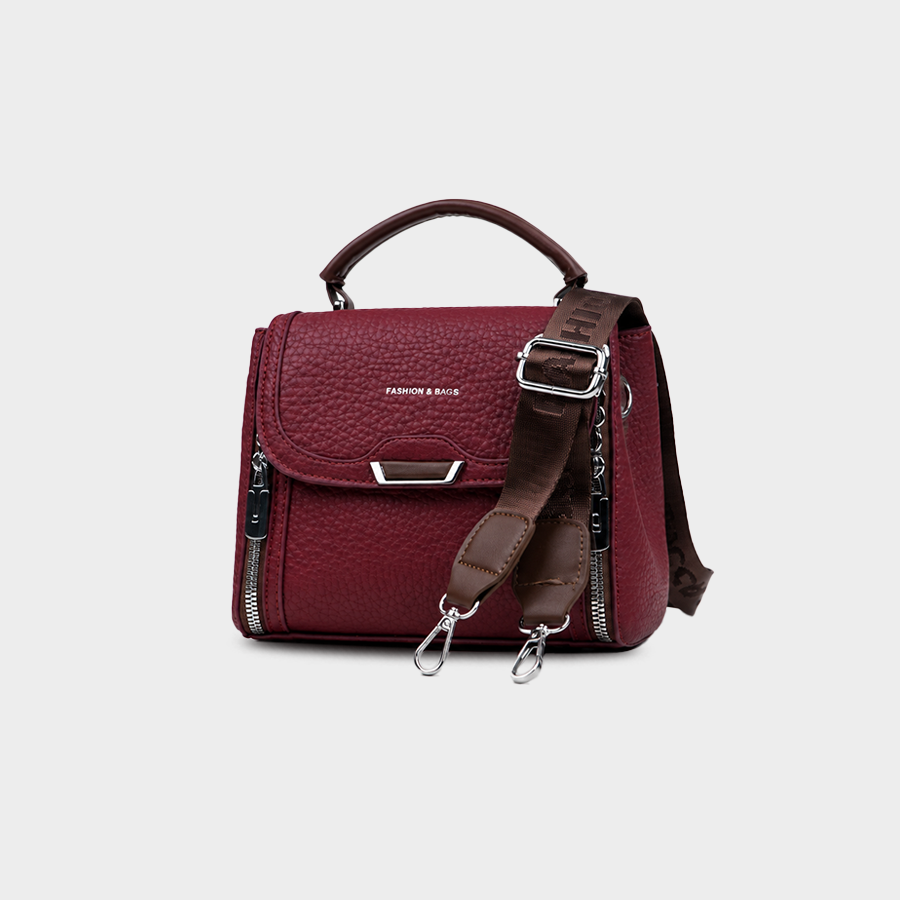 Burgundy Top Handle Handbag