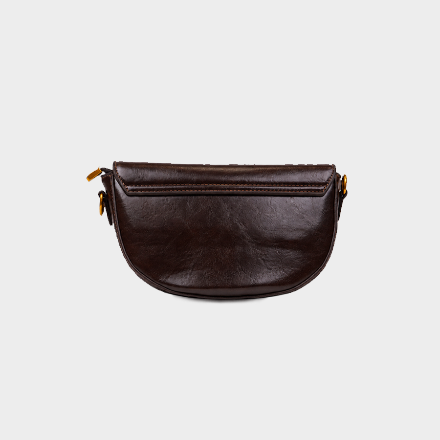 Saddle Crossbody Baggue - Rich Brown