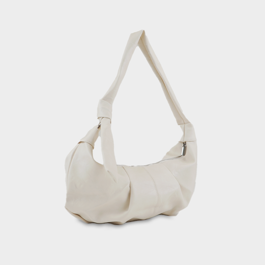 Ruched Hobo Baggue - Ivory