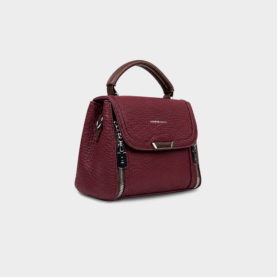 Burgundy Top Handle Handbag