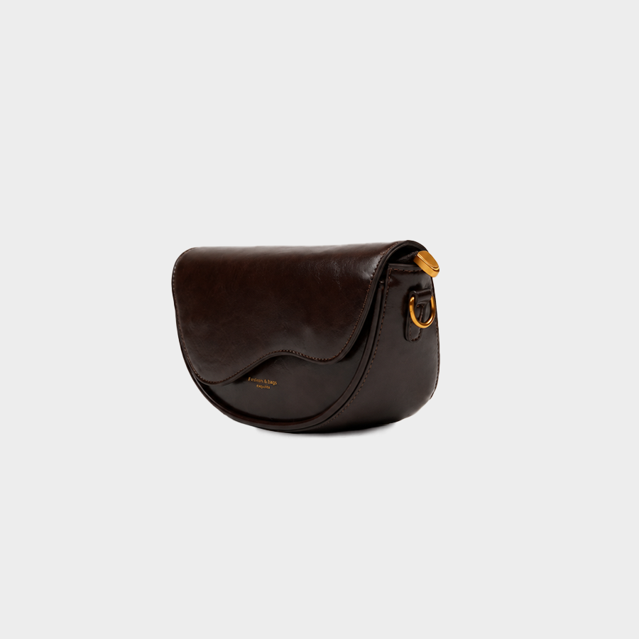 Saddle Crossbody Baggue - Rich Brown