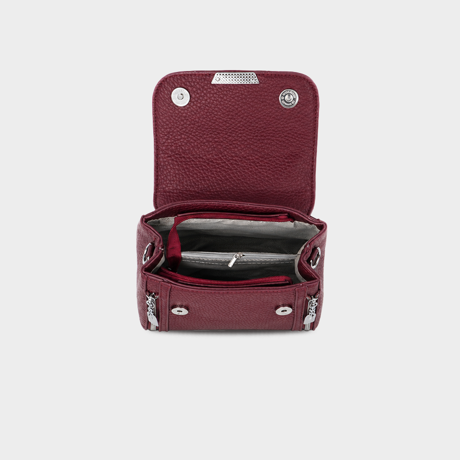 Burgundy Top Handle Handbag