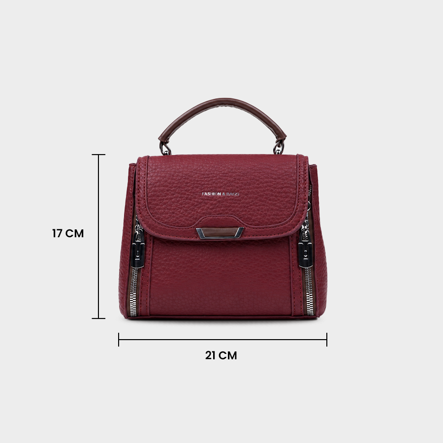 Burgundy Top Handle Handbag