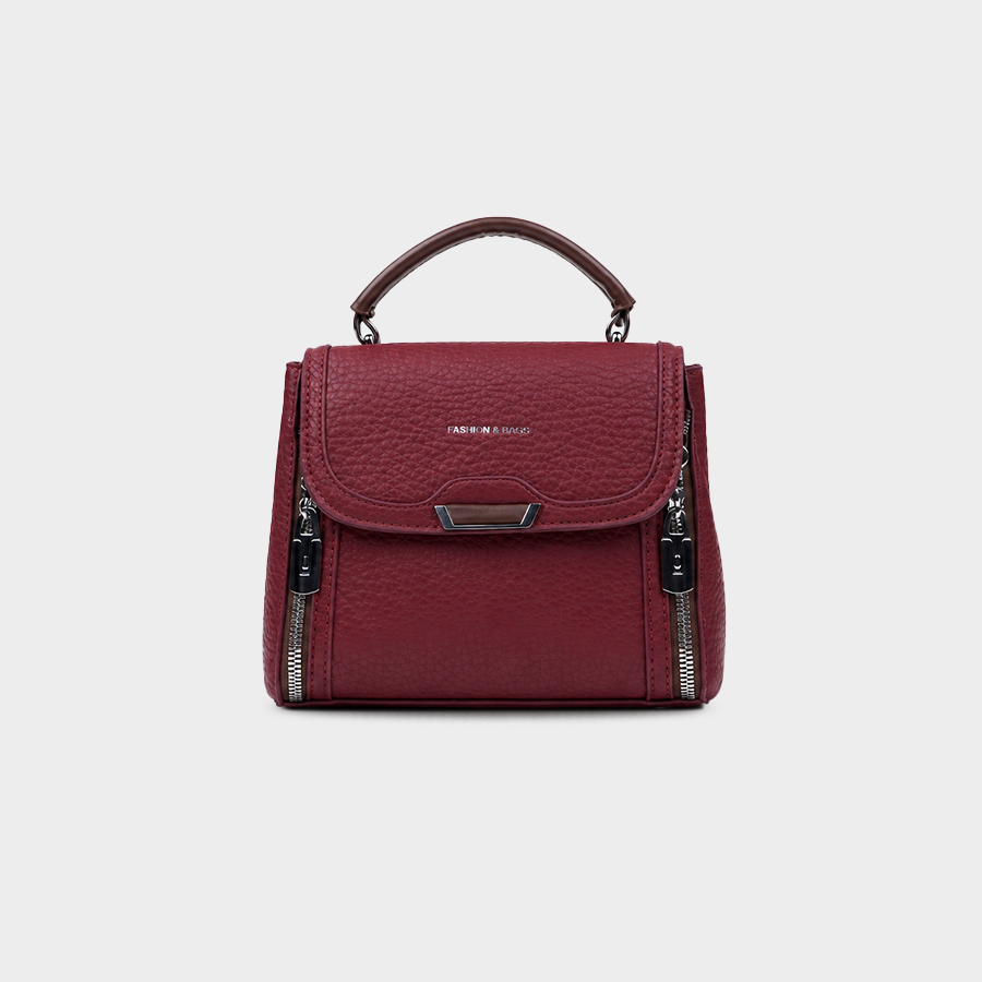 Burgundy Top Handle Handbag