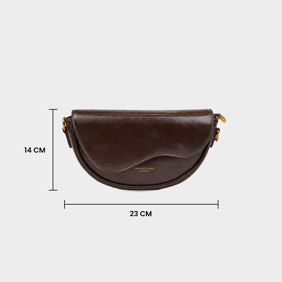 Saddle Crossbody Baggue - Rich Brown