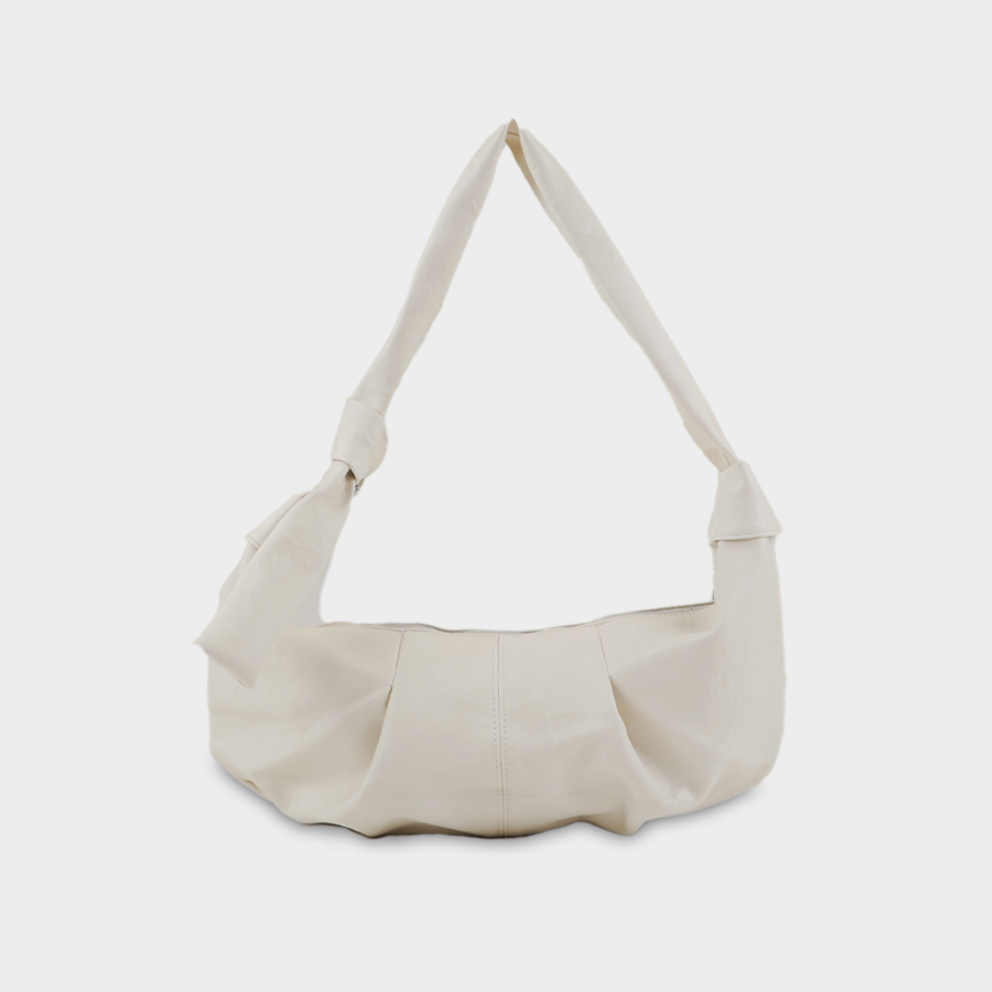 Ruched Hobo Baggue - Ivory
