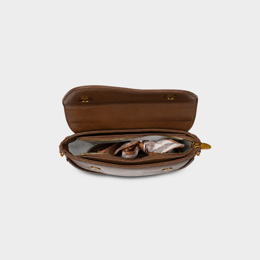 Saddle Crossbody Baggue - Brown