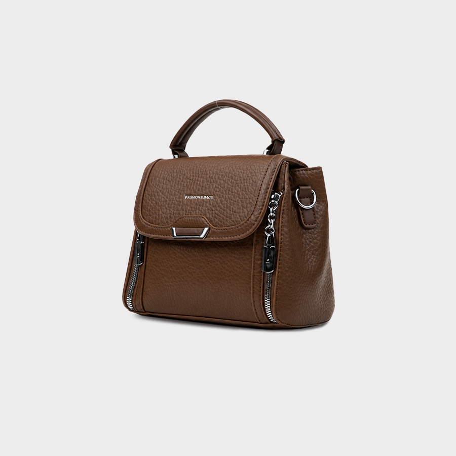 Cognac Top Handle Handbag