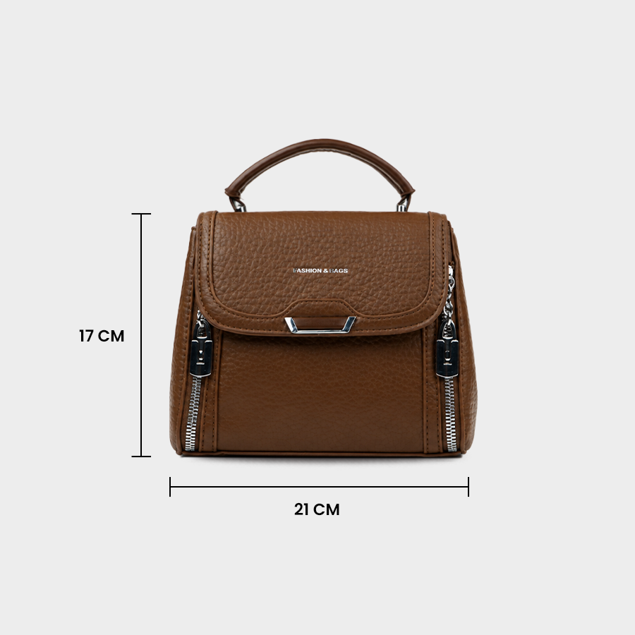 Cognac Top Handle Handbag