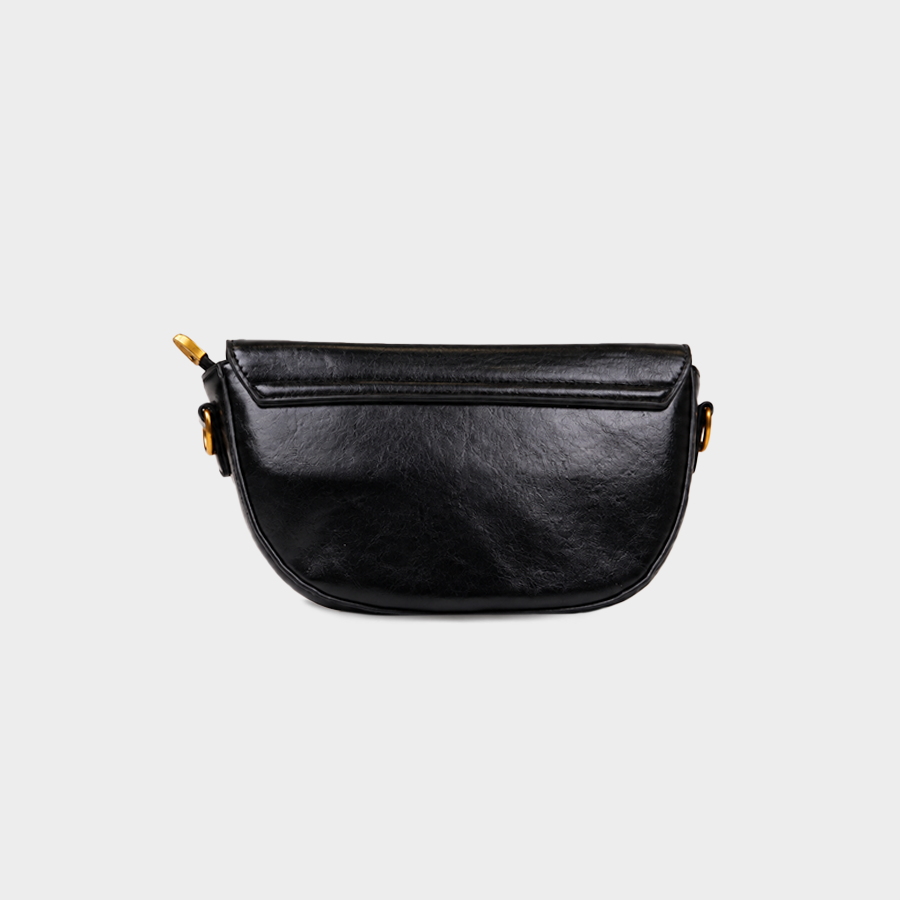 Saddle Crossbody Baggue - Black