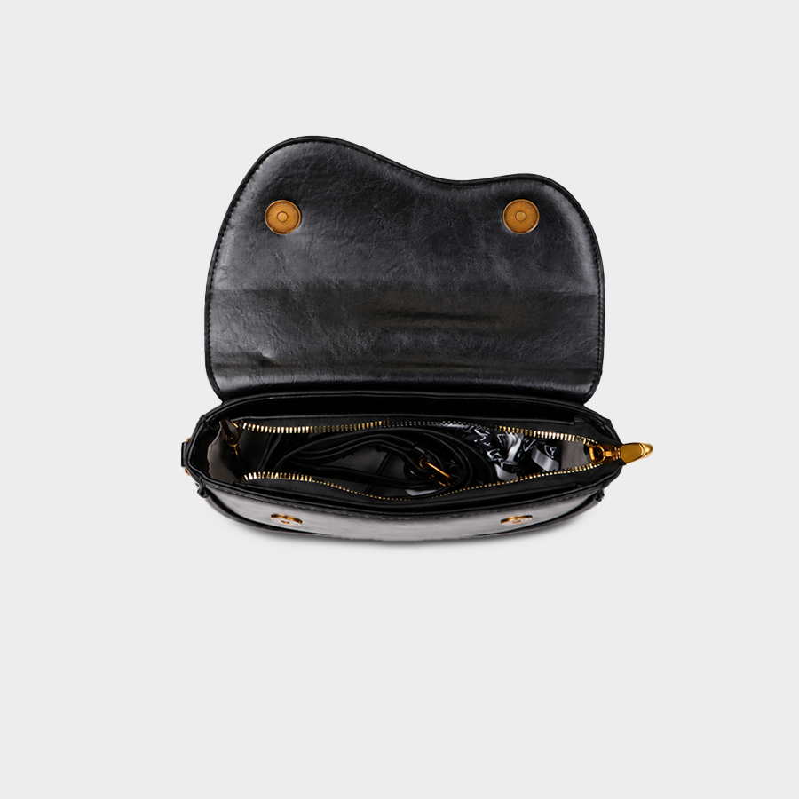 Saddle Crossbody Baggue - Black
