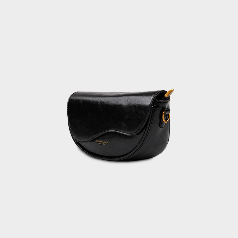 Saddle Crossbody Baggue - Black