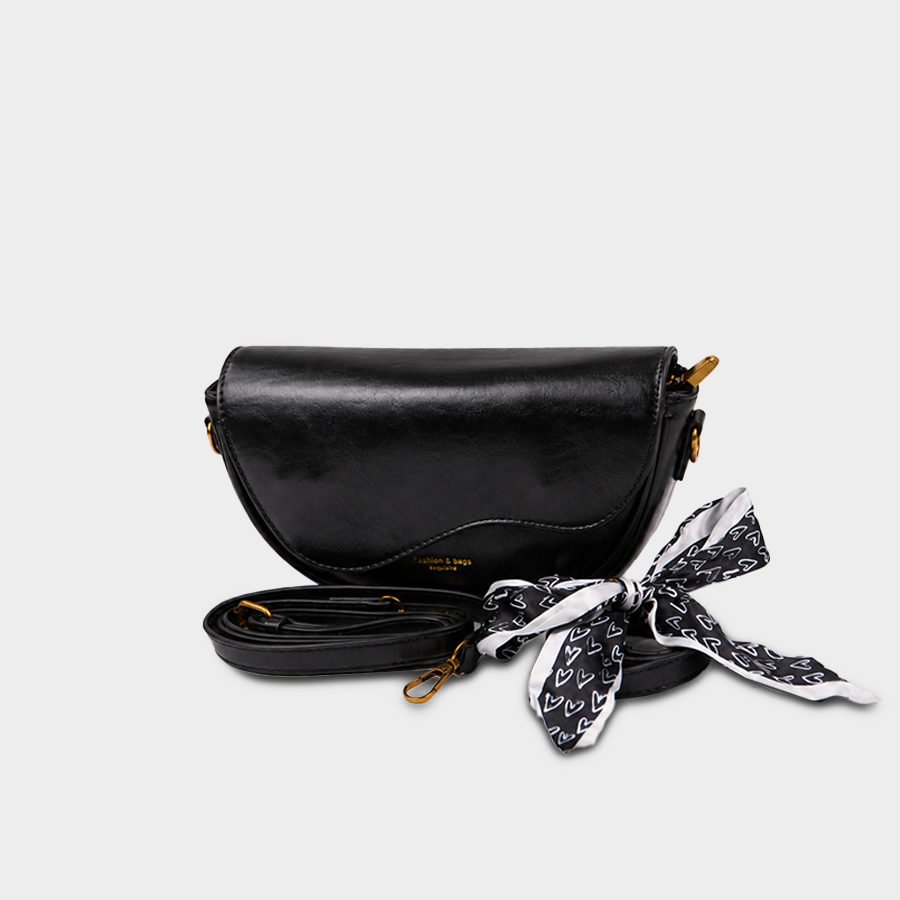 Saddle Crossbody Baggue - Black