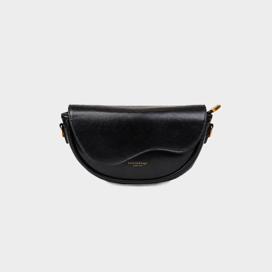 Saddle Crossbody Baggue - Black