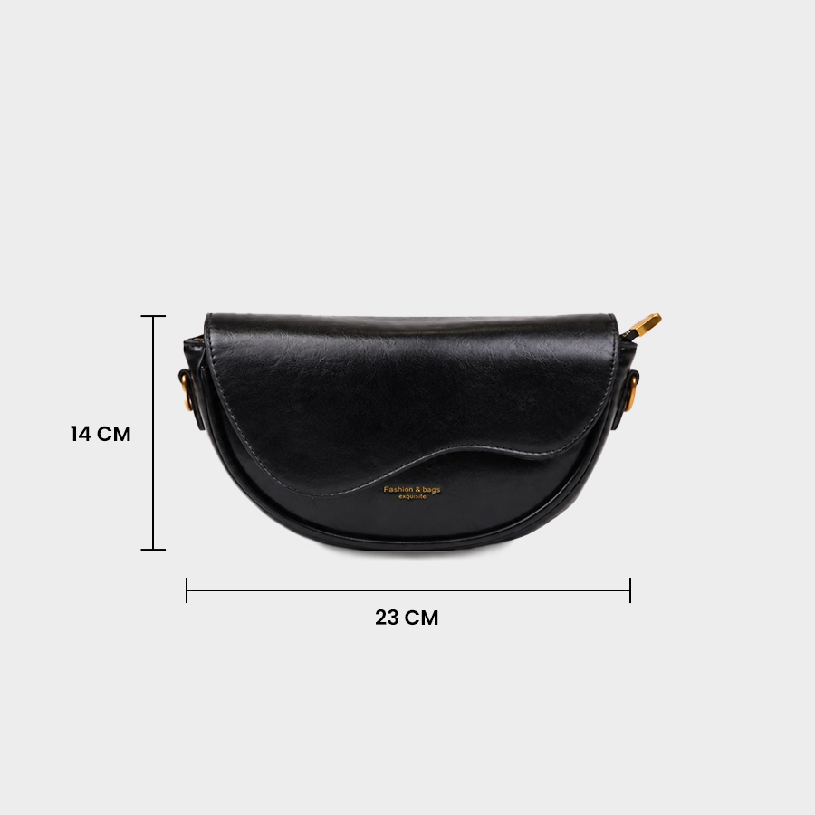 Saddle Crossbody Baggue - Black
