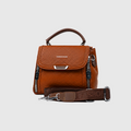 Orange/Tan Top Handle Handbag