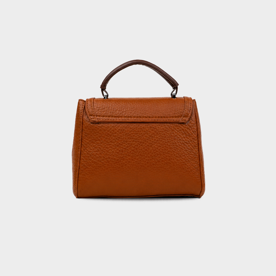 Orange/Tan Top Handle Handbag